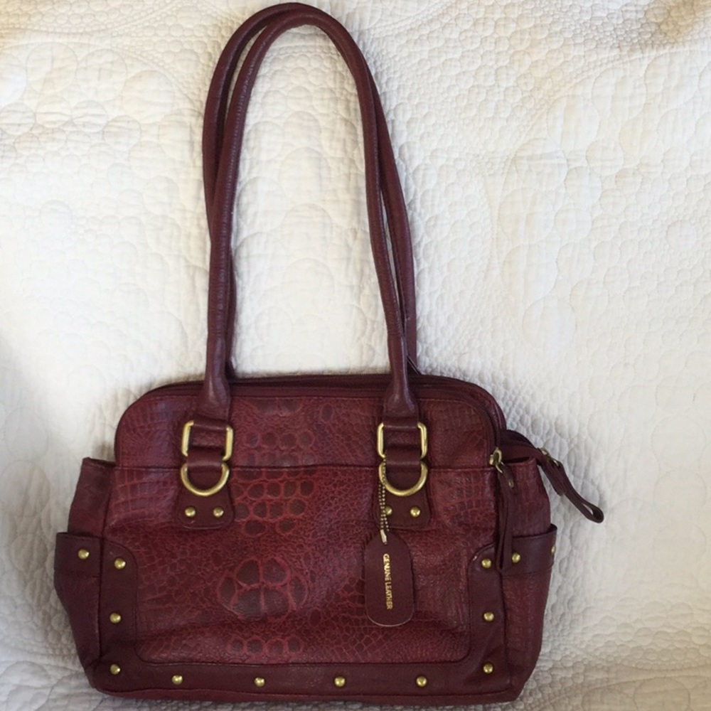 Burgundy leather purse